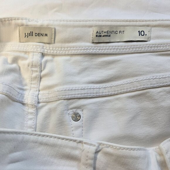 J.Jill Womens White Denim Slim Ankle Jeans Size 10 - Picture 13 of 16